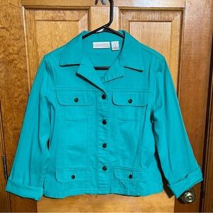 Chadwicks Real Comfort Green Jean Jacket SIZE 10